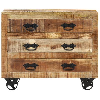 vidaXL Sideboard with 3 Drawers 80x30x65 cm Solid Rough Wood Mango