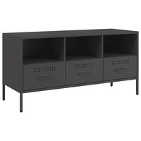 vidaXL TV Cabinet Black 100.5x39x50.5 cm Cold-rolled Steel
