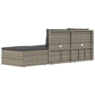 vidaXL 3 Piece Garden Lounge Set with Cushions Grey Poly Rattan