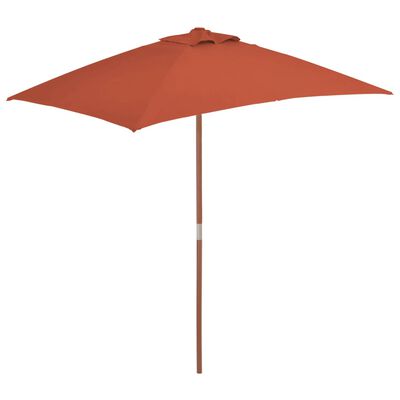 vidaXL Garden Parasol with Wooden Pole 150x200 cm Terracotta