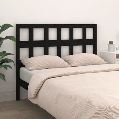 vidaXL Bed Headboard Black 185.5x4x100 cm Solid Wood Pine