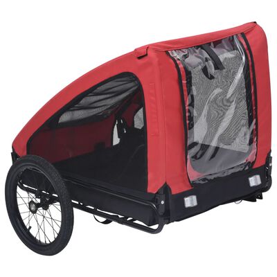 vidaXL Pet Bike Trailer Red and Black