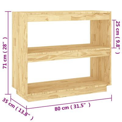 vidaXL Book Cabinet 80x35x71 cm Solid Pinewood