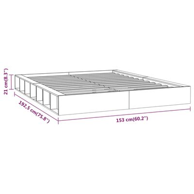 vidaXL Bed Frame without Mattress White 135x190 cm Double Solid Wood