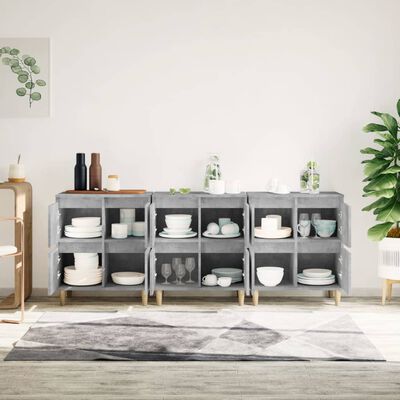 vidaXL Sideboards 3 pcs Concrete Grey 60x35x70 cm Engineered Wood