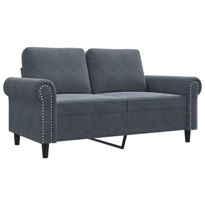 vidaXL 2-Seater Sofa Dark Grey 120 cm Velvet