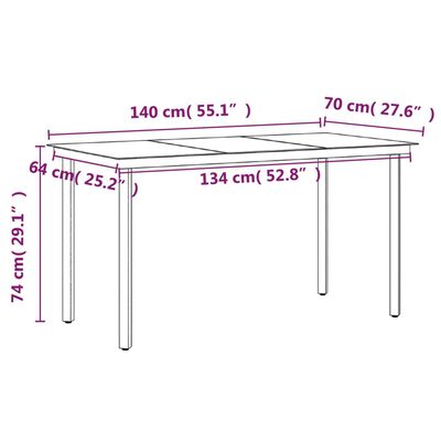 vidaXL 5 Piece Garden Dining Set with Cushions Black