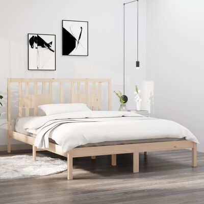 vidaXL Bed Frame without Mattress Solid Wood King Size