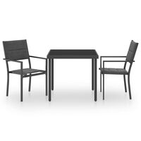 vidaXL 3 Piece Outdoor Dining Set Steel