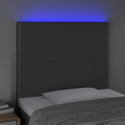 vidaXL LED Headboard Dark Grey 80 cm Fabric