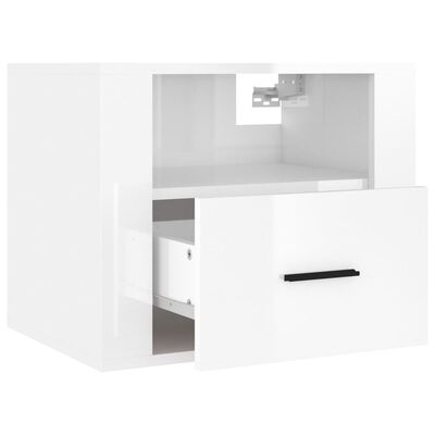 vidaXL Wall-mounted Bedside Cabinets 2 pcs High Gloss White 50x36x40cm
