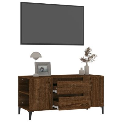 vidaXL TV Cabinet Brown Oak 102x44.5x50 cm Engineered Wood