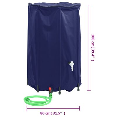 vidaXL Water Tank with Tap Foldable 500 L PVC