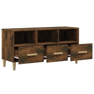 vidaXL TV Cabinet Smoked Oak 102x36x50 cm Engineered Wood