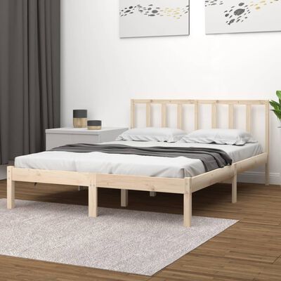 vidaXL Bed Frame without Mattress Solid Wood Pine 150x200 cm King Size