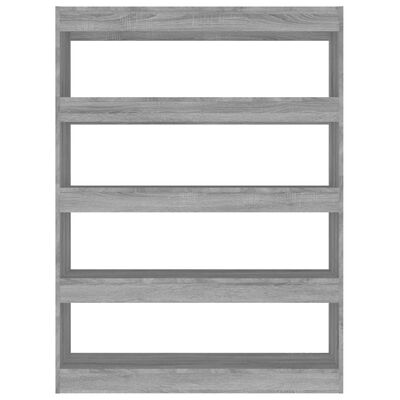 vidaXL Book Cabinet/Room Divider Grey Sonoma 100x30x135 cm