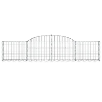 vidaXL Arched Gabion Baskets 9 pcs 300x30x60/80 cm Galvanised Iron