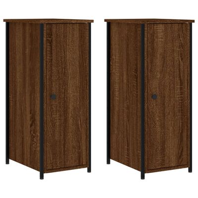 vidaXL Bedside Cabinets 2 pcs Brown Oak 32x42x80 cm Engineered Wood