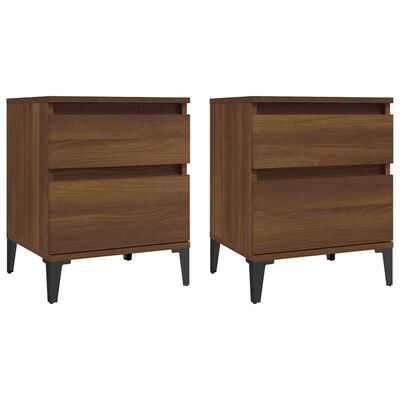 vidaXL Bedside Cabinets 2 pcs Brown Oak 40x35x50 cm