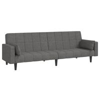 vidaXL 2-Seater Sofa Bed with Two Pillows Light Grey Fabric