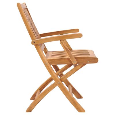 vidaXL Folding Garden Chairs 2 pcs Solid Teak Wood