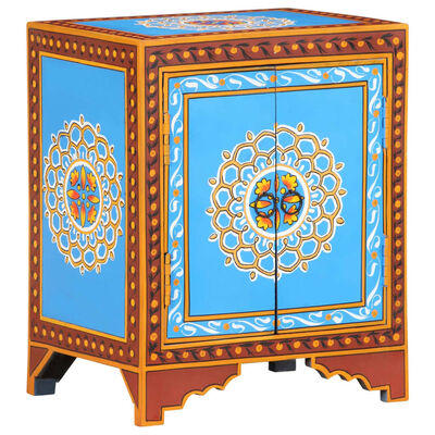 vidaXL Hand Painted Bedside Cabinet 40x30x50 cm Solid Mango Wood