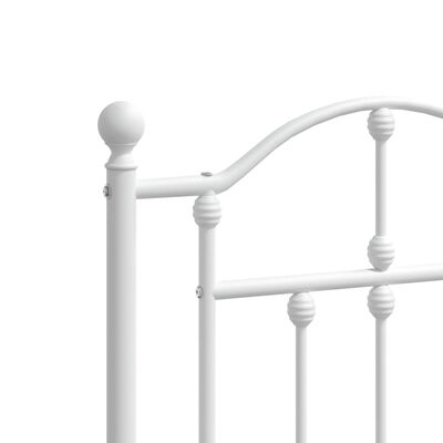 vidaXL Metal Headboard White 150 cm