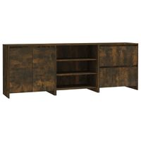 vidaXL 3 Piece Sideboard Smoked Oak Engineered Wood