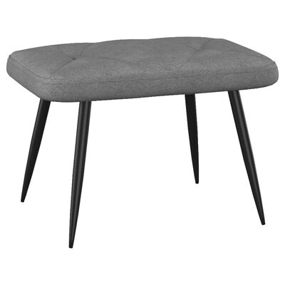 vidaXL Relaxing Chair with a Stool Dark Grey Fabric