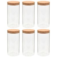 vidaXL Storage Glass Jars with Cork Lid 6 pcs 1100 ml