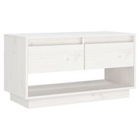 vidaXL TV Cabinet White 74x34x40 cm Solid Wood Pine