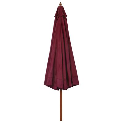 vidaXL Garden Parasol with Wooden Pole 330 cm Burgundy