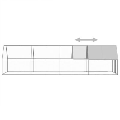 vidaXL Chicken Cage 2x8x2 m Galvanised Steel