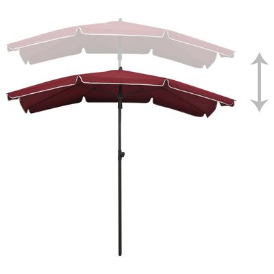 vidaXL Garden Parasol with Pole 200x130 cm Bordeaux Red