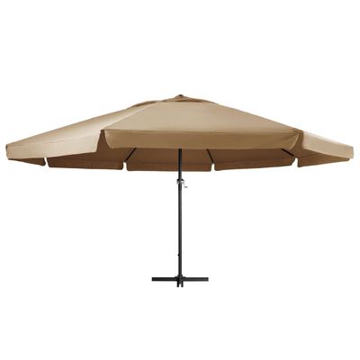 vidaXL Garden Parasol with Aluminium Pole 600 cm Taupe