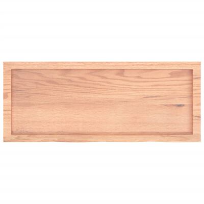 vidaXL Wall Shelf Light Brown 100x40x(2-4) cm Treated Solid Wood Oak