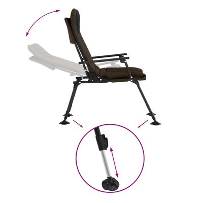 vidaXL Fishing Chair with Armrest Foldable Taupe