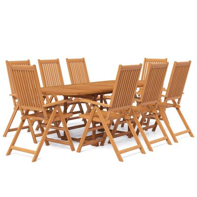 vidaXL 9 Piece Garden Dining Set Solid Wood Acacia