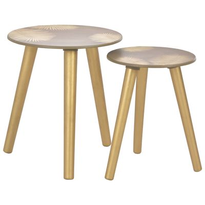 vidaXL Nesting Side Tables 2 pcs Gold 40x45 cm/30x40 cm MDF