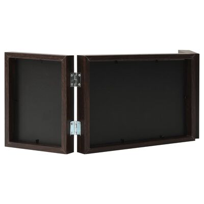 vidaXL Trifold Photo Frame Collage Dark Brown 28x18 cm+2x