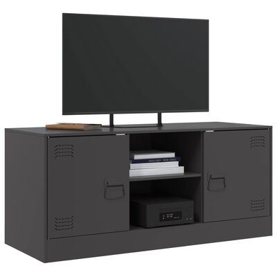 vidaXL TV Cabinet Black 99x39x44 cm Steel