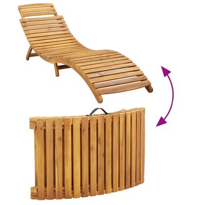 vidaXL Sun Lounger with Cushion Beige Solid Wood Acacia