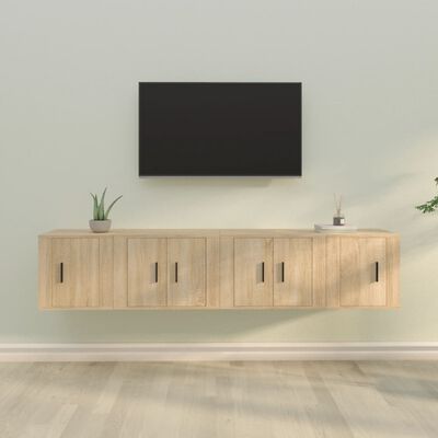 vidaXL 4 Piece TV Cabinet Set Sonoma Oak Engineered Wood