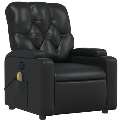 vidaXL Massage Recliner Chair Black Faux Leather