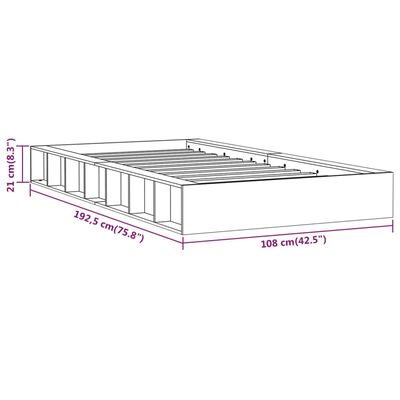 vidaXL Bed Frame without Mattress White 90x190 cm Single Solid Wood