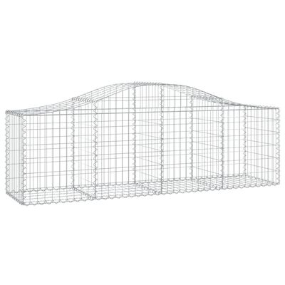 vidaXL Arched Gabion Baskets 12 pcs 200x50x60/80 cm Galvanised Iron