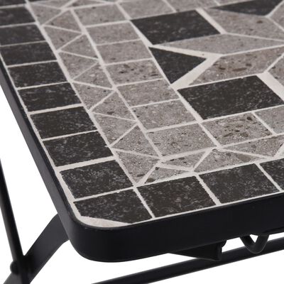 vidaXL 3 Piece Mosaic Bistro Set Ceramic Tile Grey