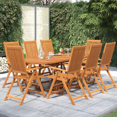 vidaXL 9 Piece Garden Dining Set Solid Wood Acacia