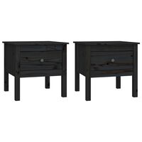 vidaXL Side Tables 2 pcs Black 50x50x49 cm Solid Wood Pine