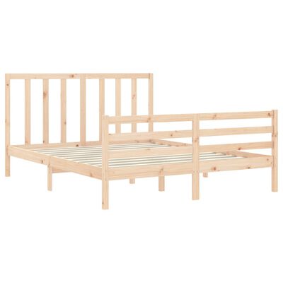 vidaXL Bed Frame without Mattress King Size Solid Wood Pine